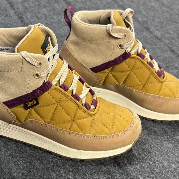 Teva Tan and Yellow Quilted High-Top Sneakers - Picture 2 of 7